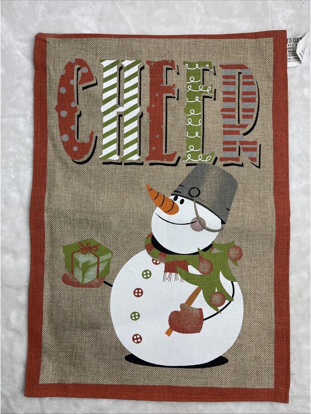 Cheer Garden Burlap Snowman Flag Autumn Winter Small Banner